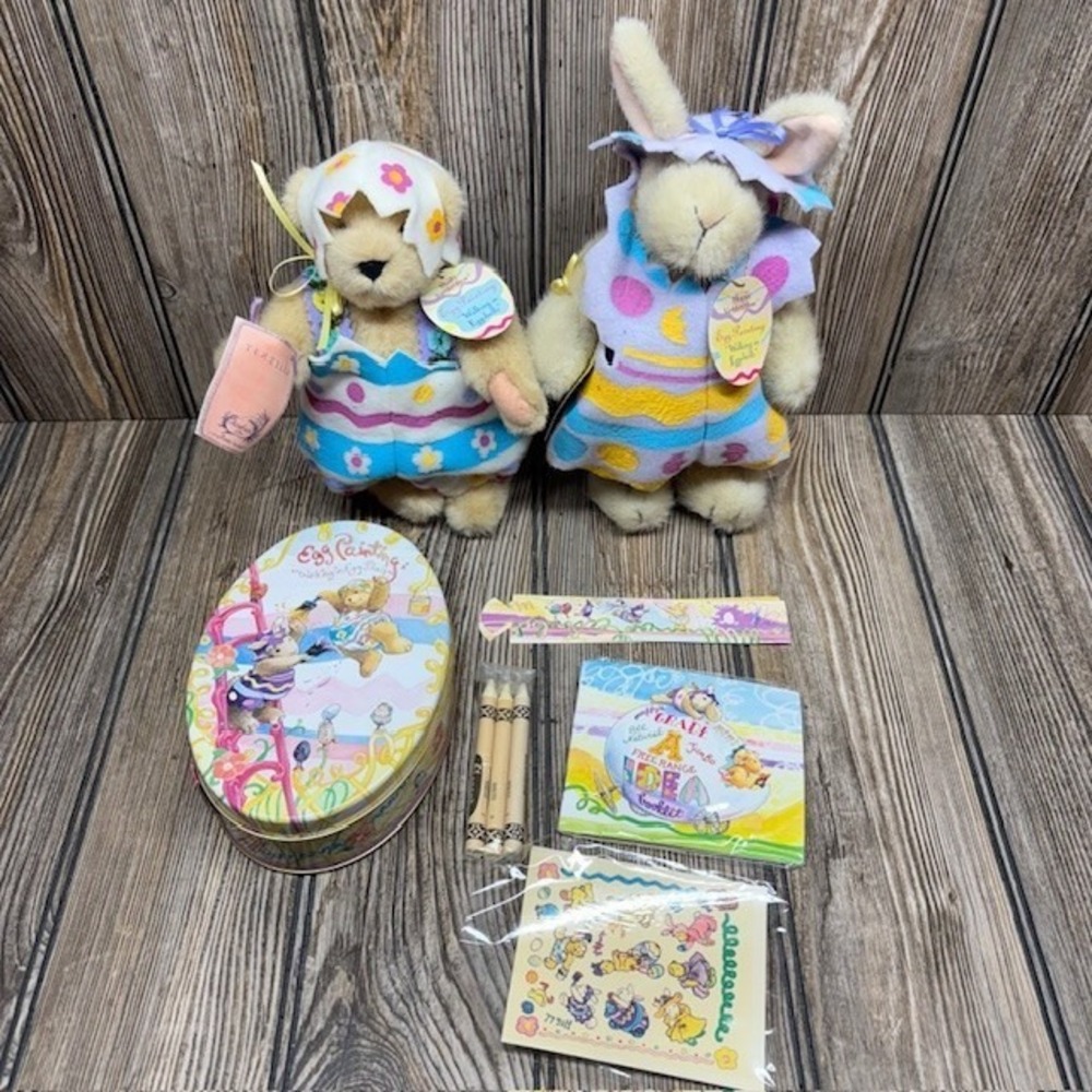 Vintage Muffy VanderBear & Hoppy VanderHare WALKING IN EGGSHELLS Easter Set